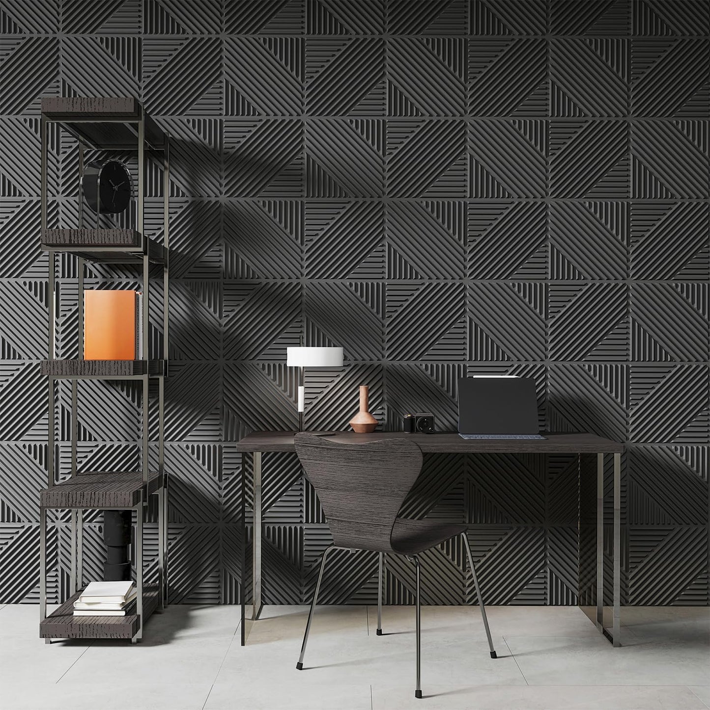 Art3d 33-Pack 3D Wall Panels for Interior Wall Decor, Textured Accent Wall Paneling for Living Room, Bedroom, TV Wall Background, 12"x12" Black
