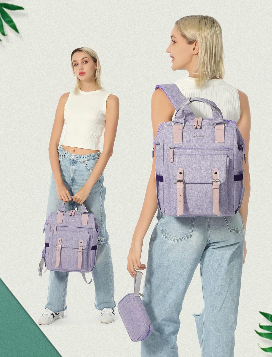 Backpack 15.6 Inch Backpacks Daypack, 15.6 inch LOVEVOOK Laptop for Women, Teacher Nurse Bag Work Travel Computer