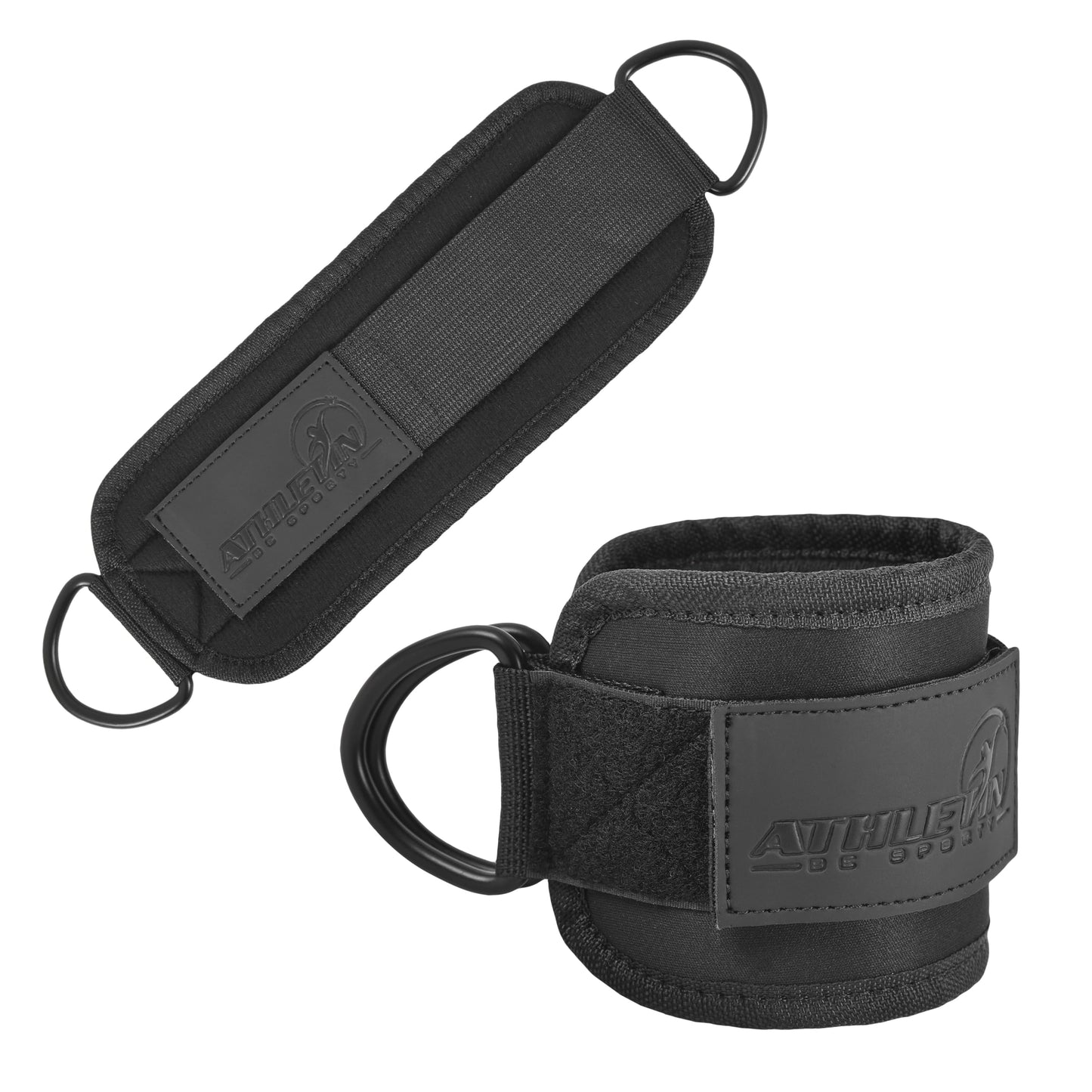ATHLETIN BE SPORTY Cable Machine Ankle Straps for Women & Men - Adjustable Ankle Cuffs for Glute Kickbacks, Leg Extensions, Hip Abduction - Soft Padding, Heavy Duty Gym Workout Strap