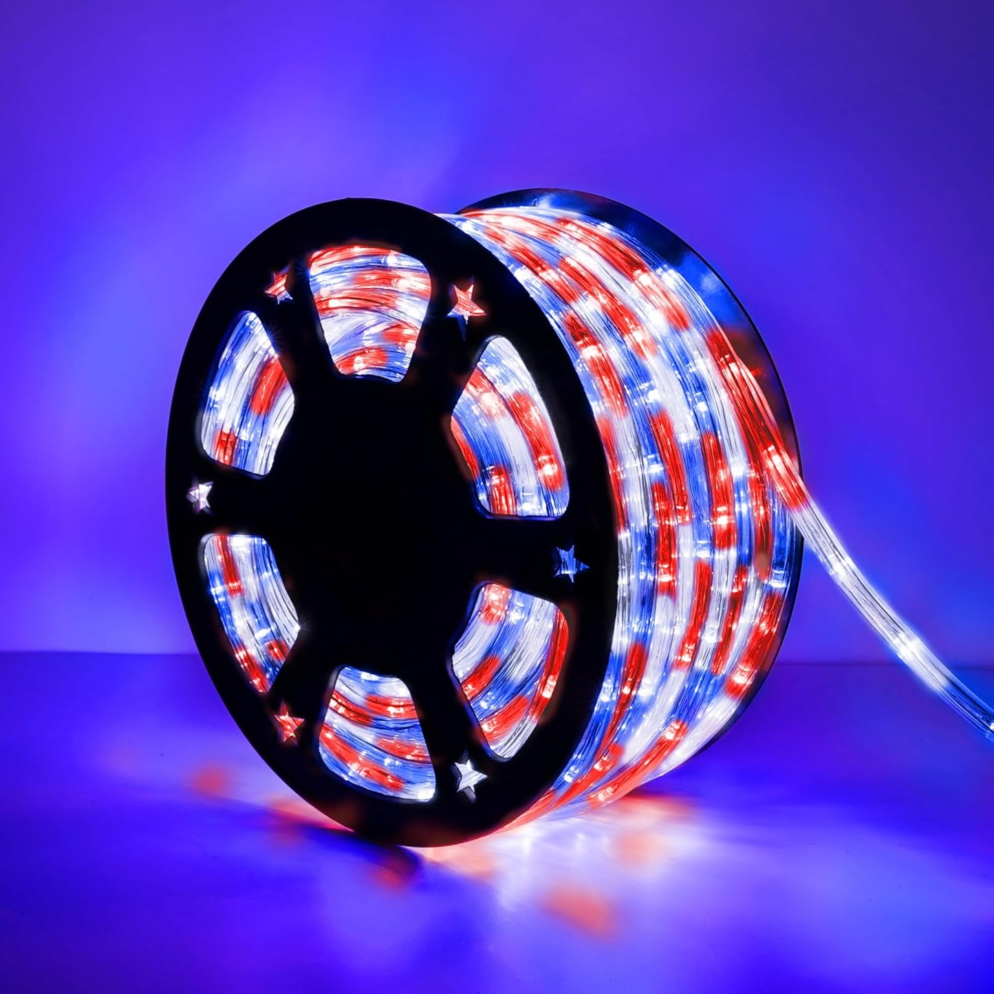Skiennix 200ft LED Rope Lights - Waterproof Flexible Tube Lighting with 8 Modes | Red, White & Blue Decor