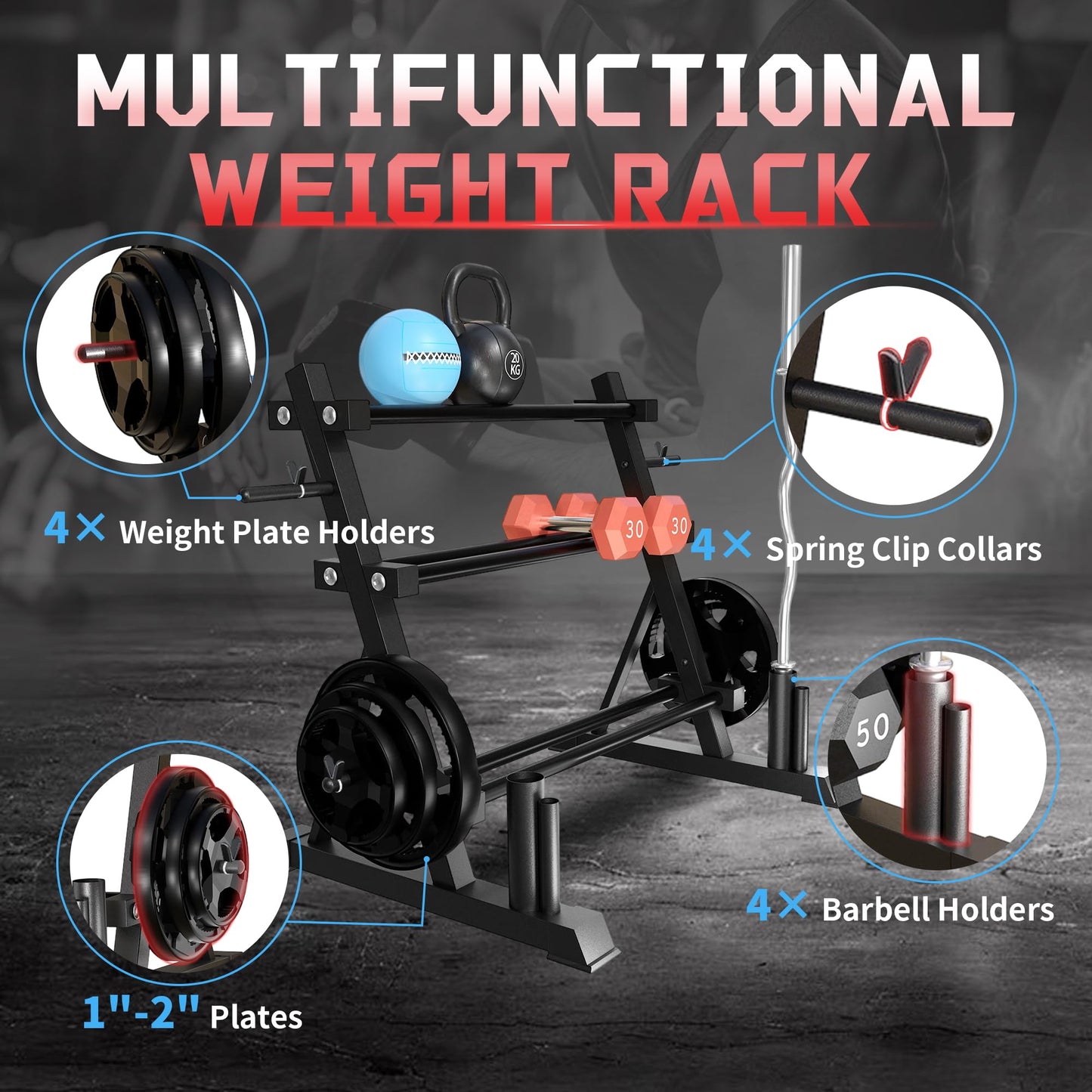 FONBEAR 3 Tier Dumbbell Rack, Weight Storage Rack,1200LBS Multifunctional Weight Rack for Home Gym, Heavy-Duty Dumbbell Rack Stand for Dumbbells Barbell Kettlebells & Weight Plates
