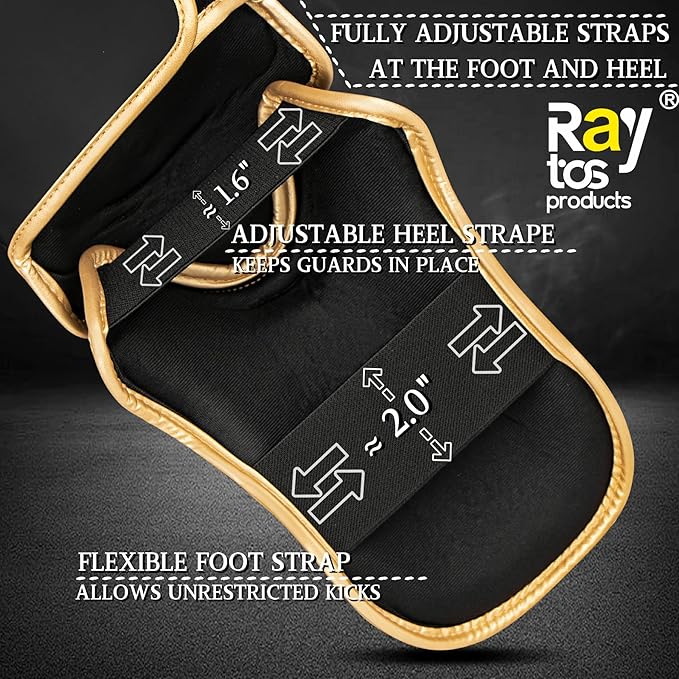 Muay Thai Shin Guards - MMA Kickboxing Leg Instep Protective Pads, Martial Art Sparring Gear for BJJ Karate Boxing Taekwondo Training, Men Adults Kids Children