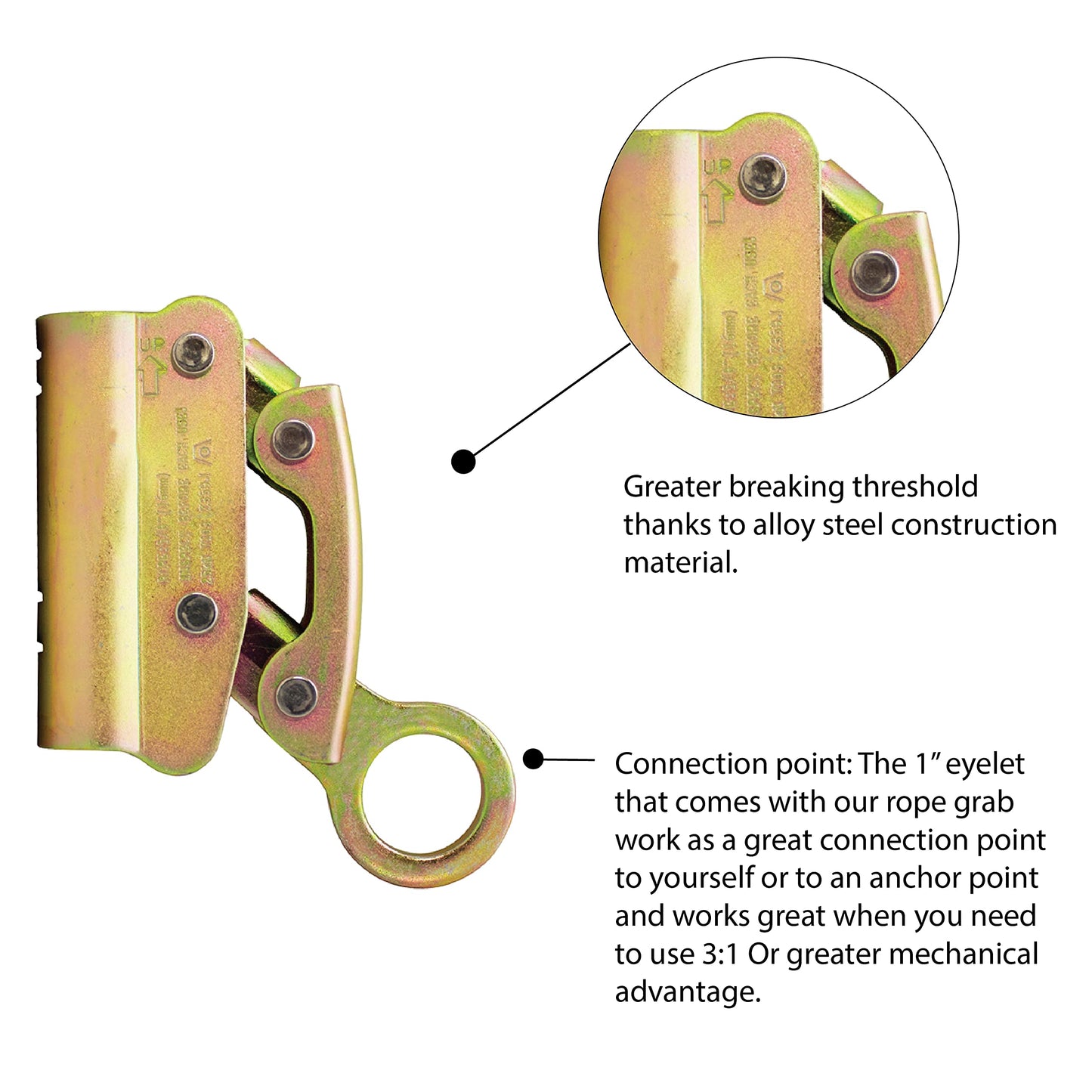 Fusion Climb Dual Rope Grab, Alloy Steel, Safety Protection for Heavy Industry, Roofing, Construction, Fall Protection, Lifeline, Safety Harness, Rope, 25kN
