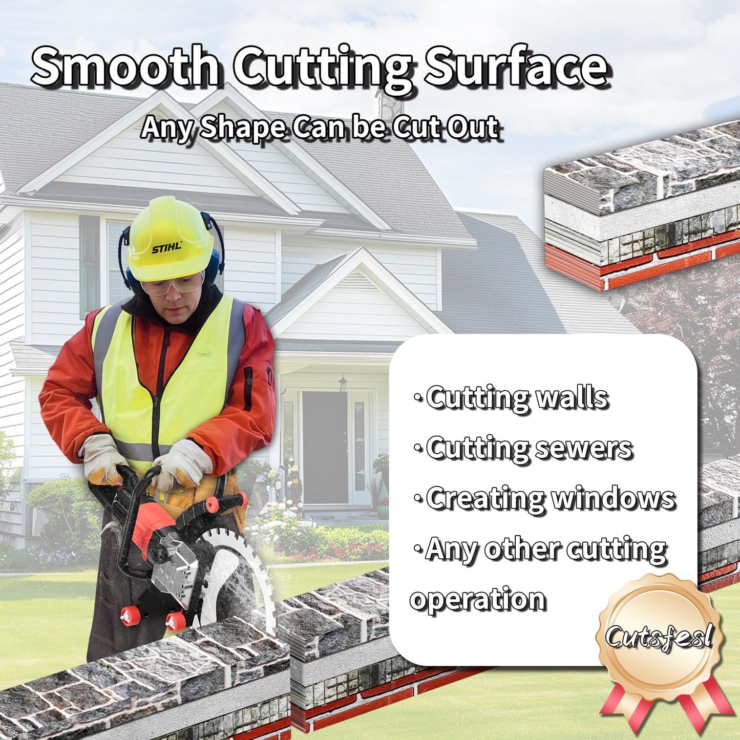 Ring Concrete Cutter Saw, Concrete Saw 20 Inch, 110V Pure Copper Motor with an Intelligent Water Pump for Reinforced Concrete, Ceramic Tiles, Red Brick Walls(110V,Depth of Cut 11.81inch)