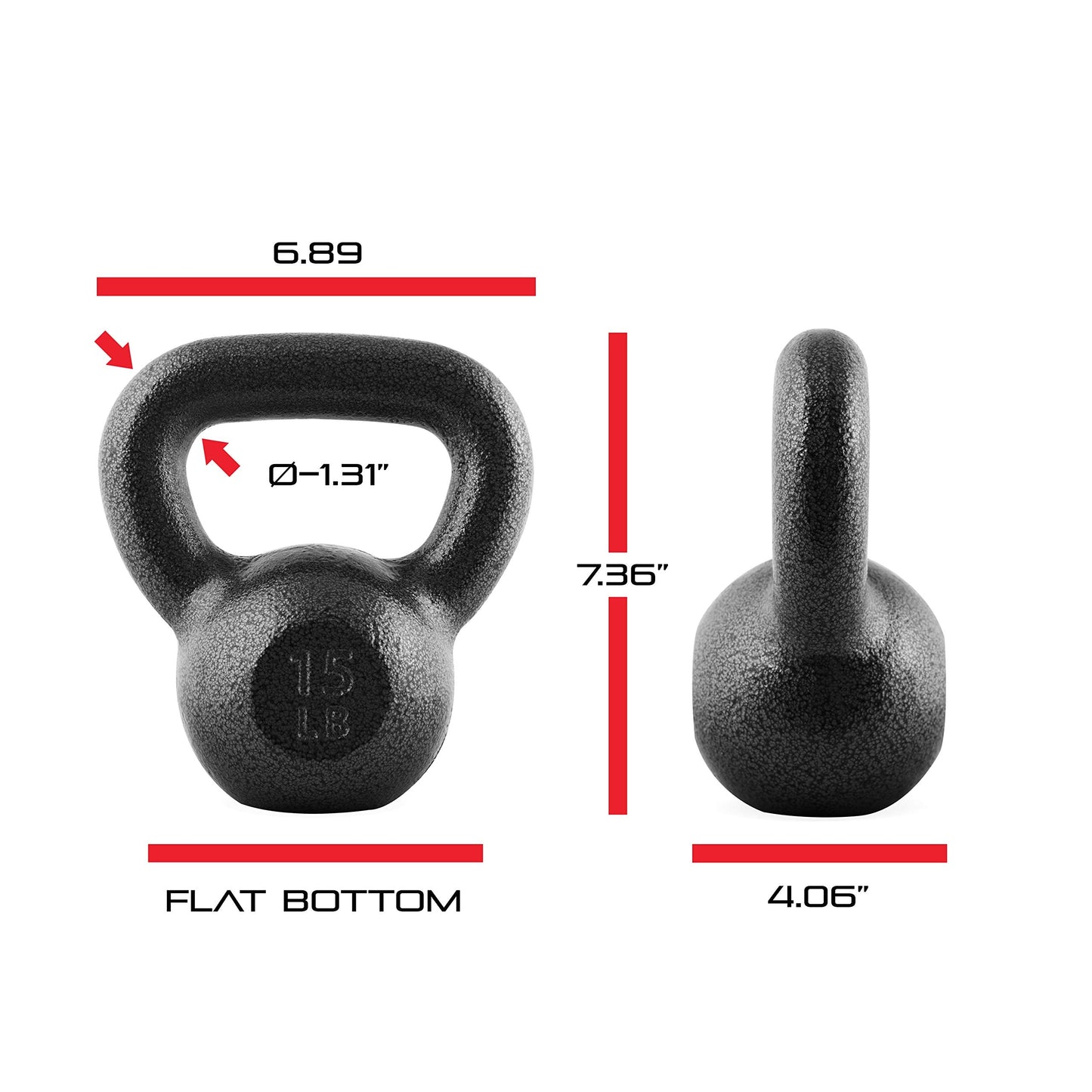 CAP Barbell Cast Iron Kettlebell 80 LB Set | 10 | 15 | 25 & 30 LB