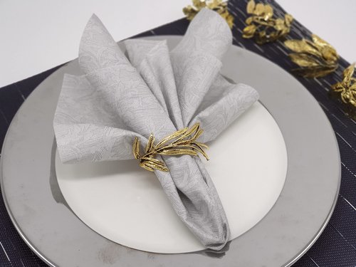 Herb Napkin Rings - Vintage Leaf Napkin Ring Set of 8 for Every Occasion - Ideal for Thanksgiving Christmas Wedding Fall Party Celebrations
