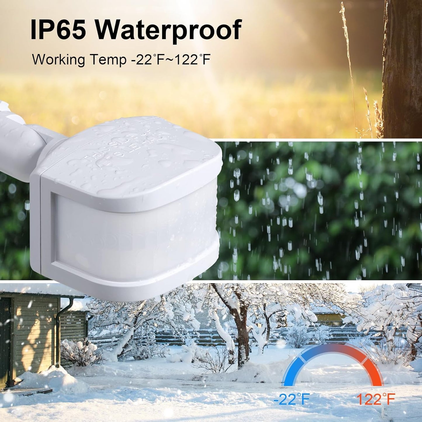 treewell 2 Pack 240-Degree LUX(5-300) 60 3 Replacement Motion Sensor, Adjustable & Time & Detection Sensitivity Up