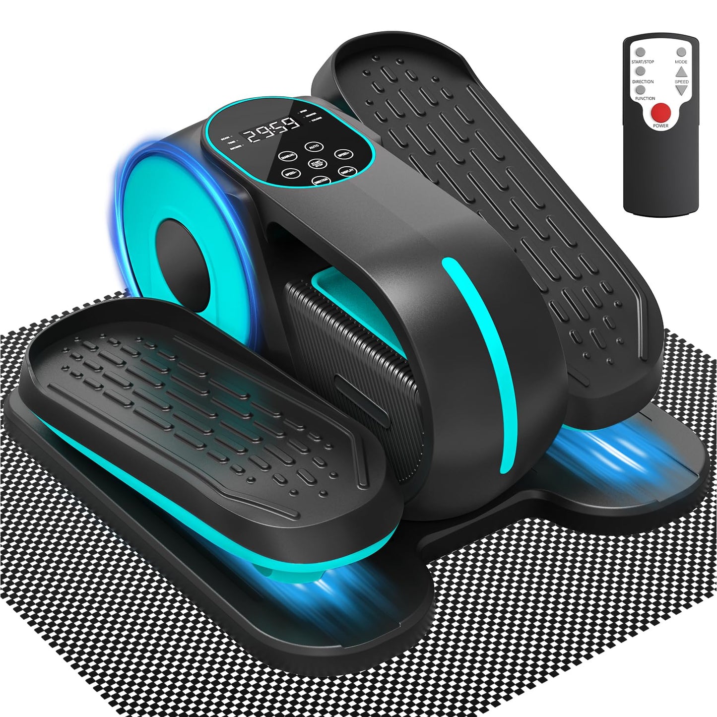 Wefely Under Desk Elliptical Machine, 12 Speeds Leg Exerciser as Seen on TV with RF Remote Control for Seniors, Auto & HR Mode Quiet Portable Seated Pedal Exerciser for Home and Office