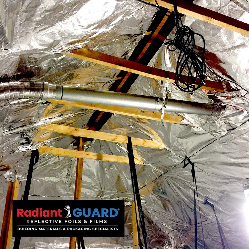 Radiant Barrier Attic Insulation 500 sq ft Xtreme Heavy Duty Reflective Foil Insulation, 48-inch by 150-feet Perforated Breathable Double Reflective Aluminum House Wrap Thermal Roll