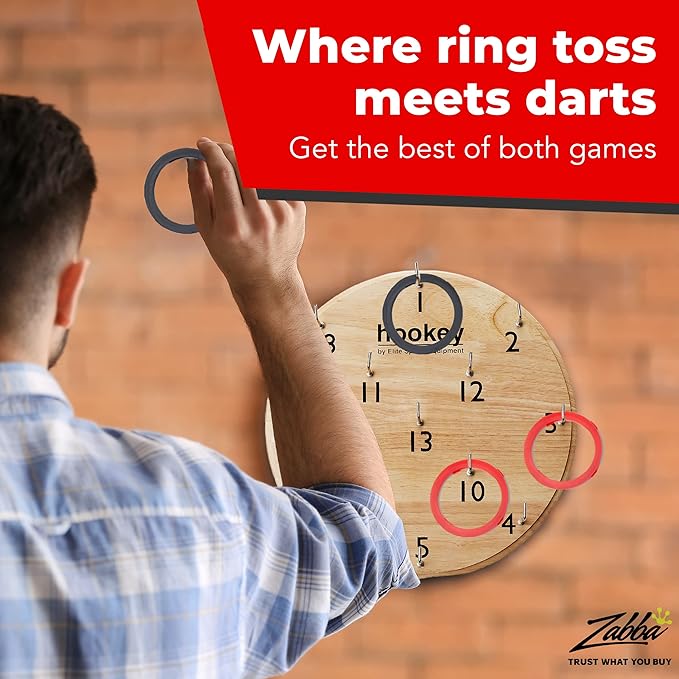 Elite Sportz Equipment Ring Toss Game | Sturdy Wooden Board Set for Kids Outdoor Games | Camping Activities - Adults & Kids Picnic