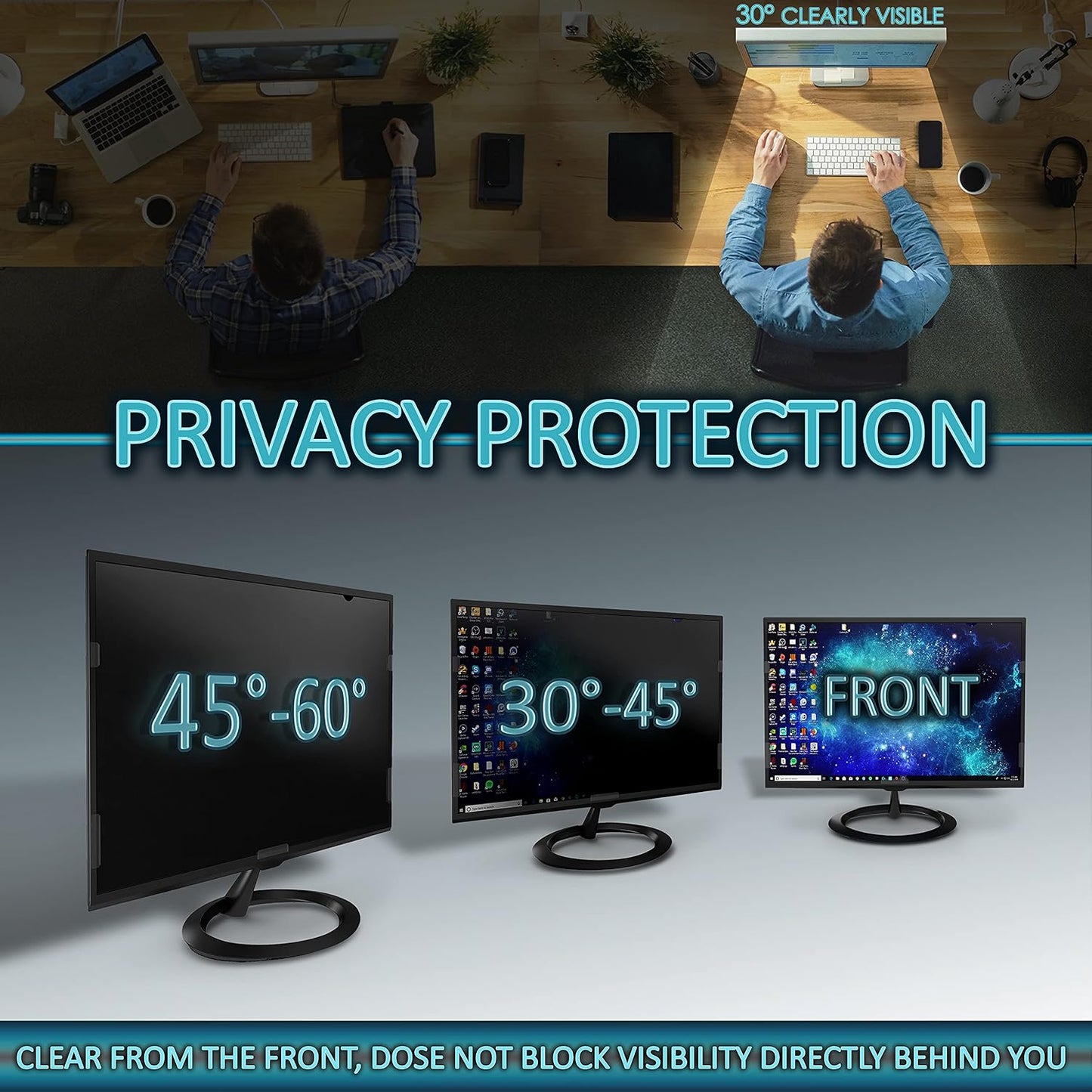 18.5 Inches 16:9 (16.14 inch 9.09 inch Privacy Screen Filter for (Screen Measured Diagonally) Desktop Computer Monitor