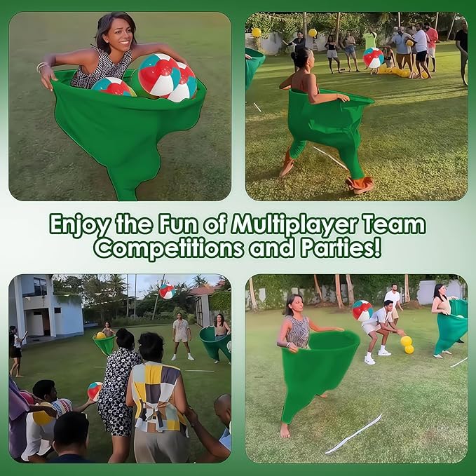Giant Granny Pants Toss Game Set - Funny Outdoor Party Game with 1 Pair of Giant Pants, 6 Bouncy Balls & Air Pump - Hilarious Fun for Backyards, Families, Adults, Reunions & Team Building