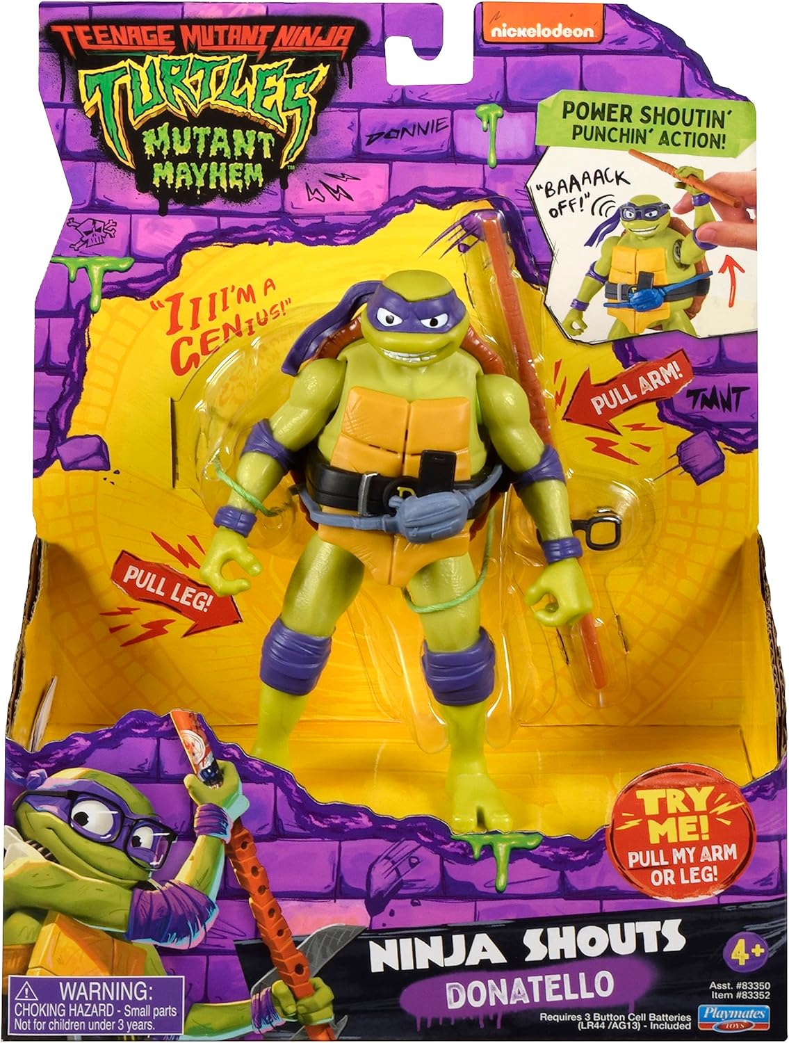 Playmates Toys | Teenage Mutant Ninja Turtles Donatello Deluxe Ninja Shouts Figure - 5.5” Collectible