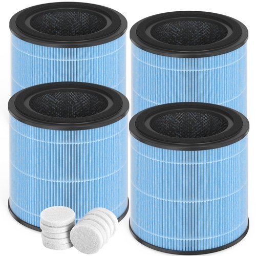Horserdy AP0601 Replacement Filters Compatible AIRTOK Purifier, 4-in-1 HEPA Filters, AP0601-RF 4 Pack (with Extra 10-Pieces Aroma Pad)