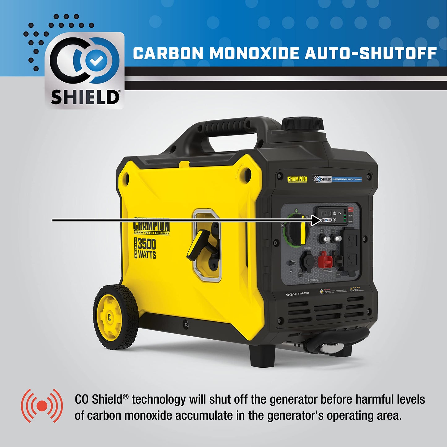 Champion Power Equipment 3500-Watt Portable Inverter Generator with Quiet Technology and CO Shield