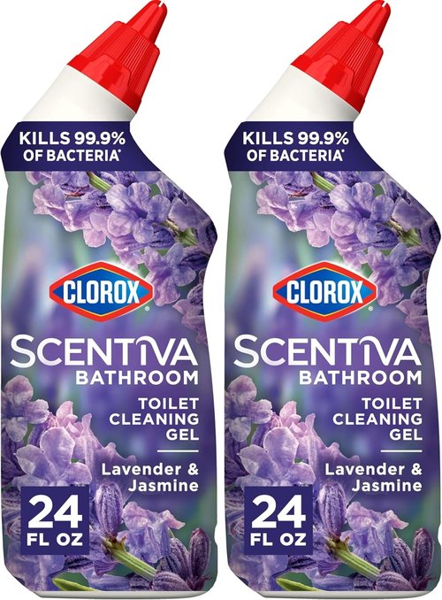 Clorox Scentiva Toilet Cleaning Gel - Lavender & Jasmine Scent | 24 Fl Oz (Pack of 2)