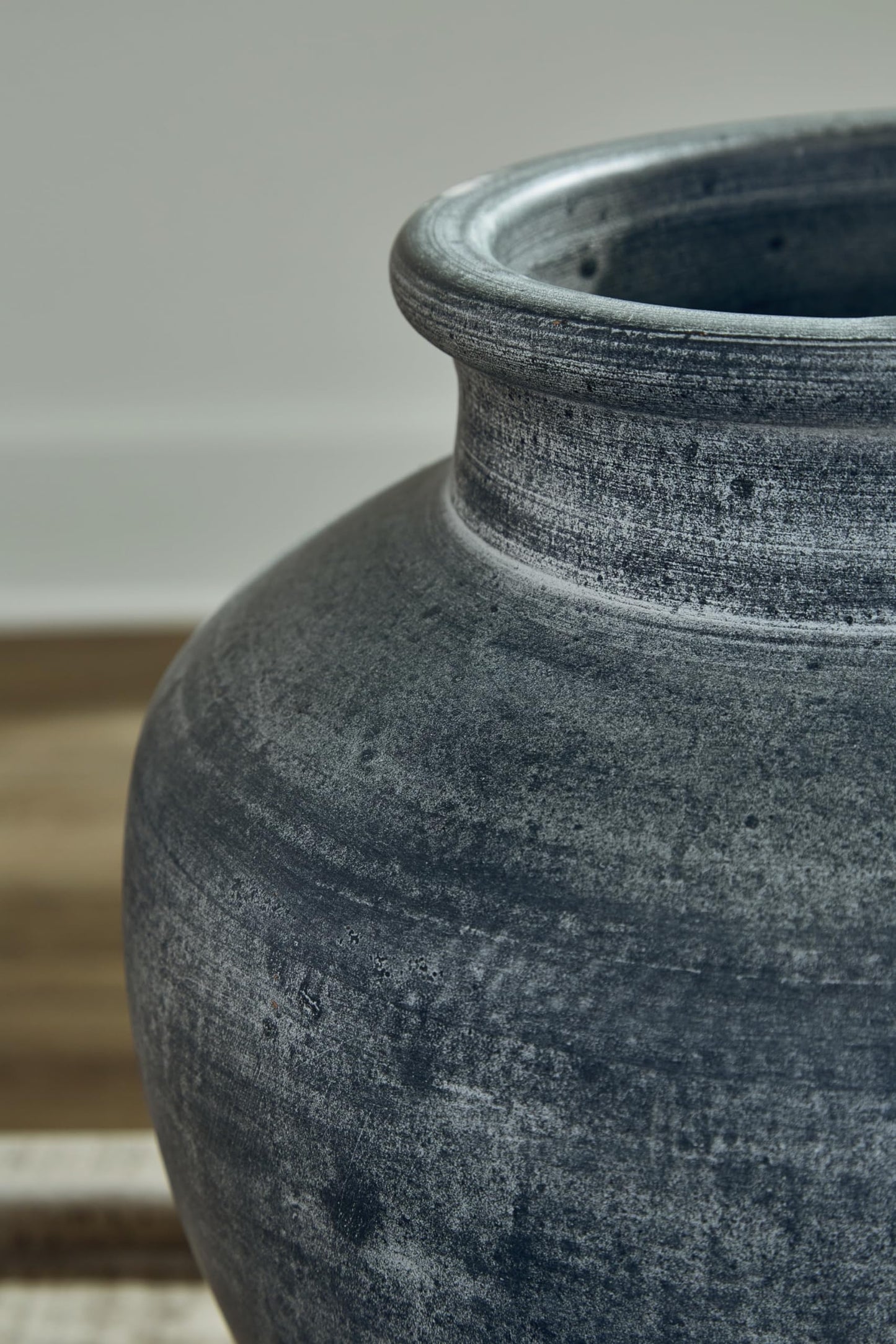 Signature Design by Ashley Meadie Traditional Indoor Terra Cotta Tabletop Vase with Wide Mouth, Blue
