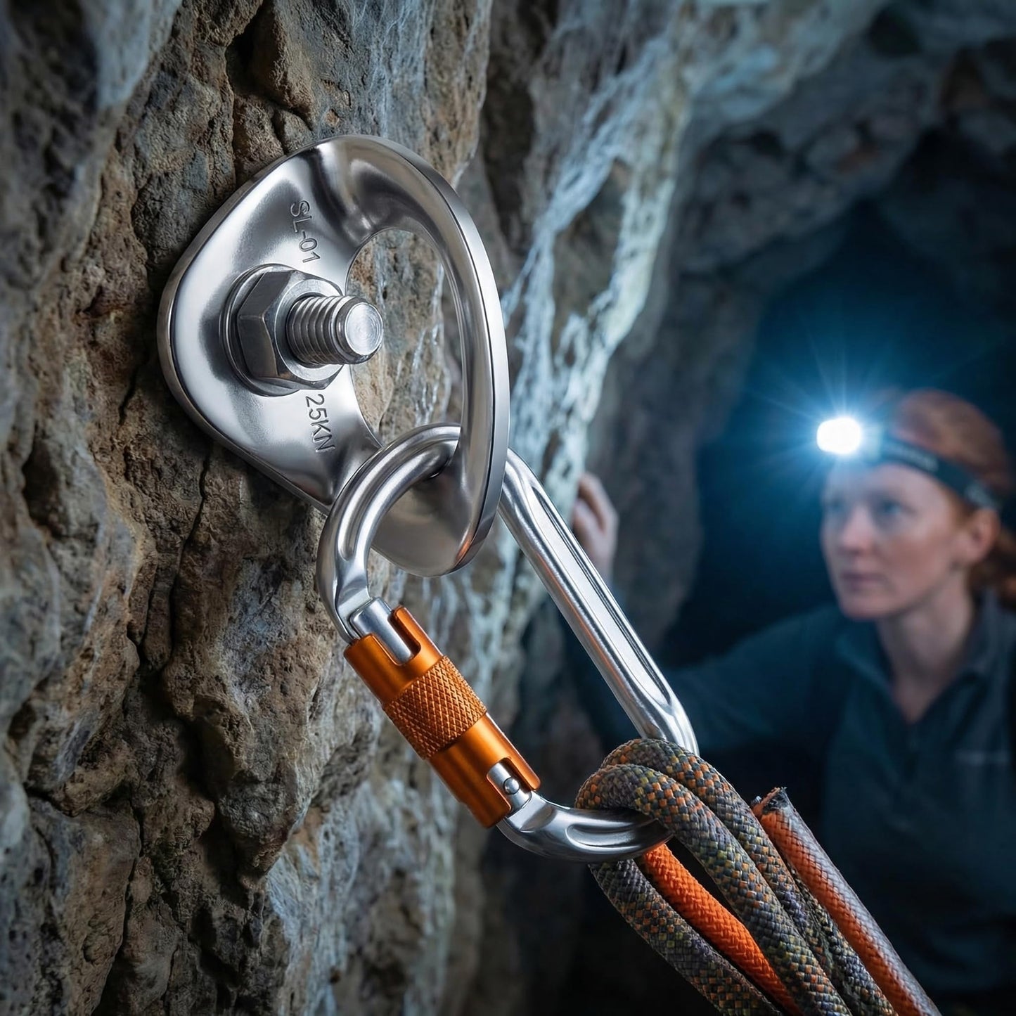 10Pack 25kN 316 Stainless Steel Climbing Bolt Hangers Professional Rock Climbing Anchors & Anchor Plate for Rappelling, Cave Exploration Aerial Work & Rescue, Heavy Duty Outdoor Climbing Gear