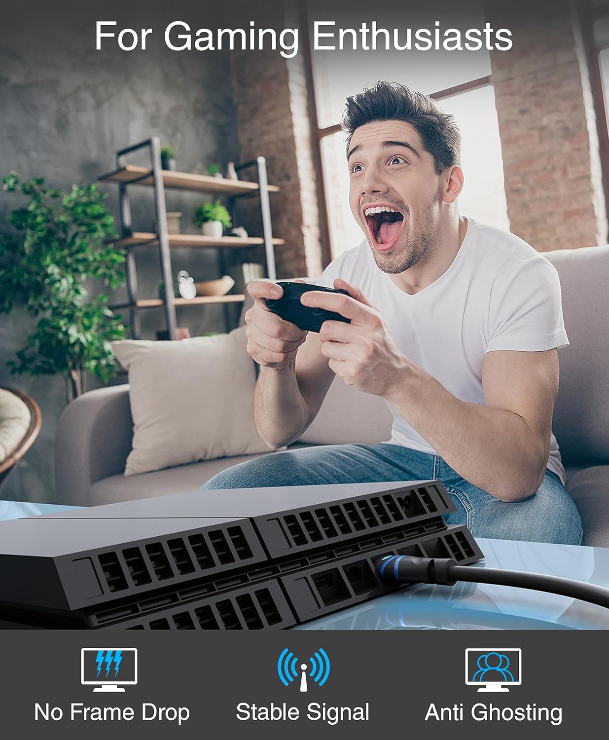 4K 25 (4K 60Hz 18Gbps HDR10, CL3 HDCP2.2, BlueRigger HDMI Cable FT HDMI Cord, in-Wall Rated, High Speed, eARC) - Long