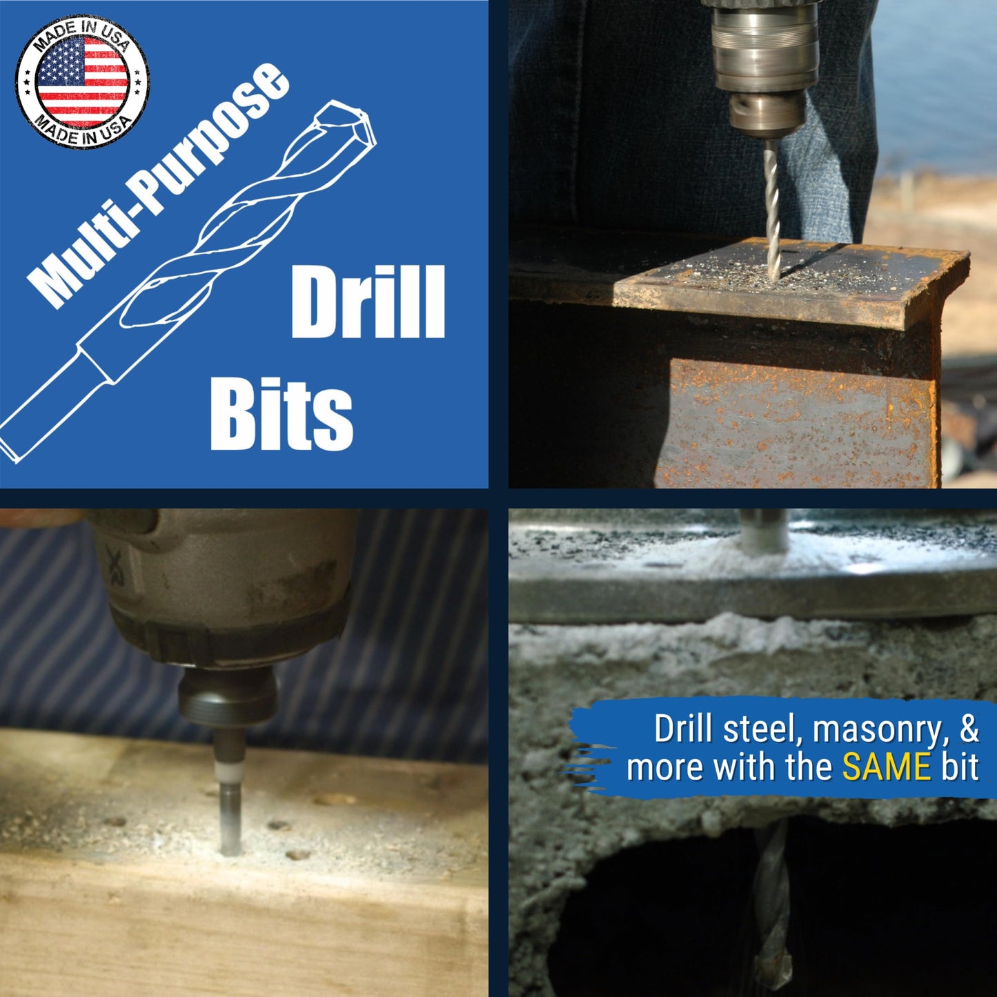 Bad Dog Multipurpose Drill Bits (14 Piece) Full Package: Includes 14 Piece Drill Bits, Diamond Sharpener Wheel (with arbors), & Dried Drool Wax