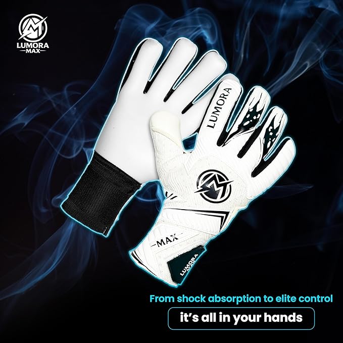 Goalkeeper Gloves-Professional Negative Cut Goalie Gloves with Contact Max Grip, 4mm Foam Padding & Airprene Backhand| No Finger Save, All-Weather Performance. Sizes (7-10)