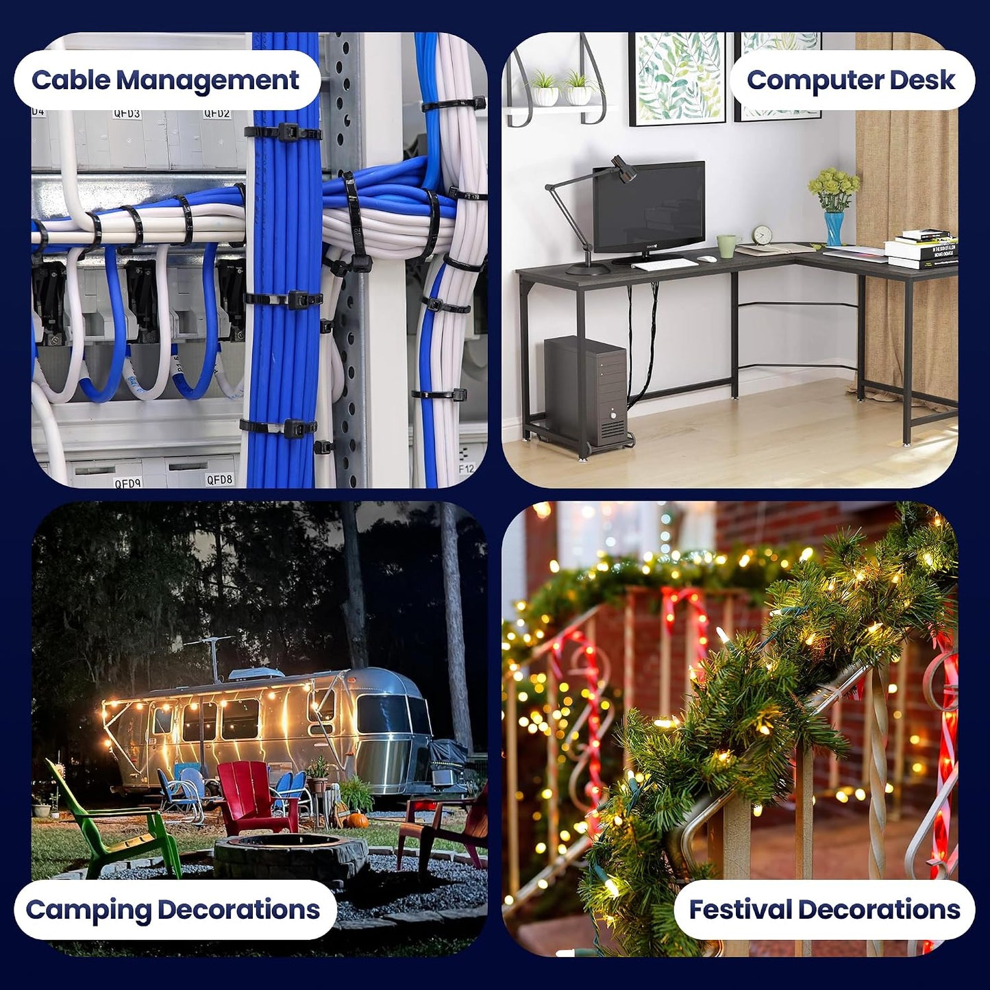 20 Pack Magnetic Cable Zip Tie Base, Scratch-Proof Magnet Zip Tie Mount for Office & Garage Cable Management, Reusable
