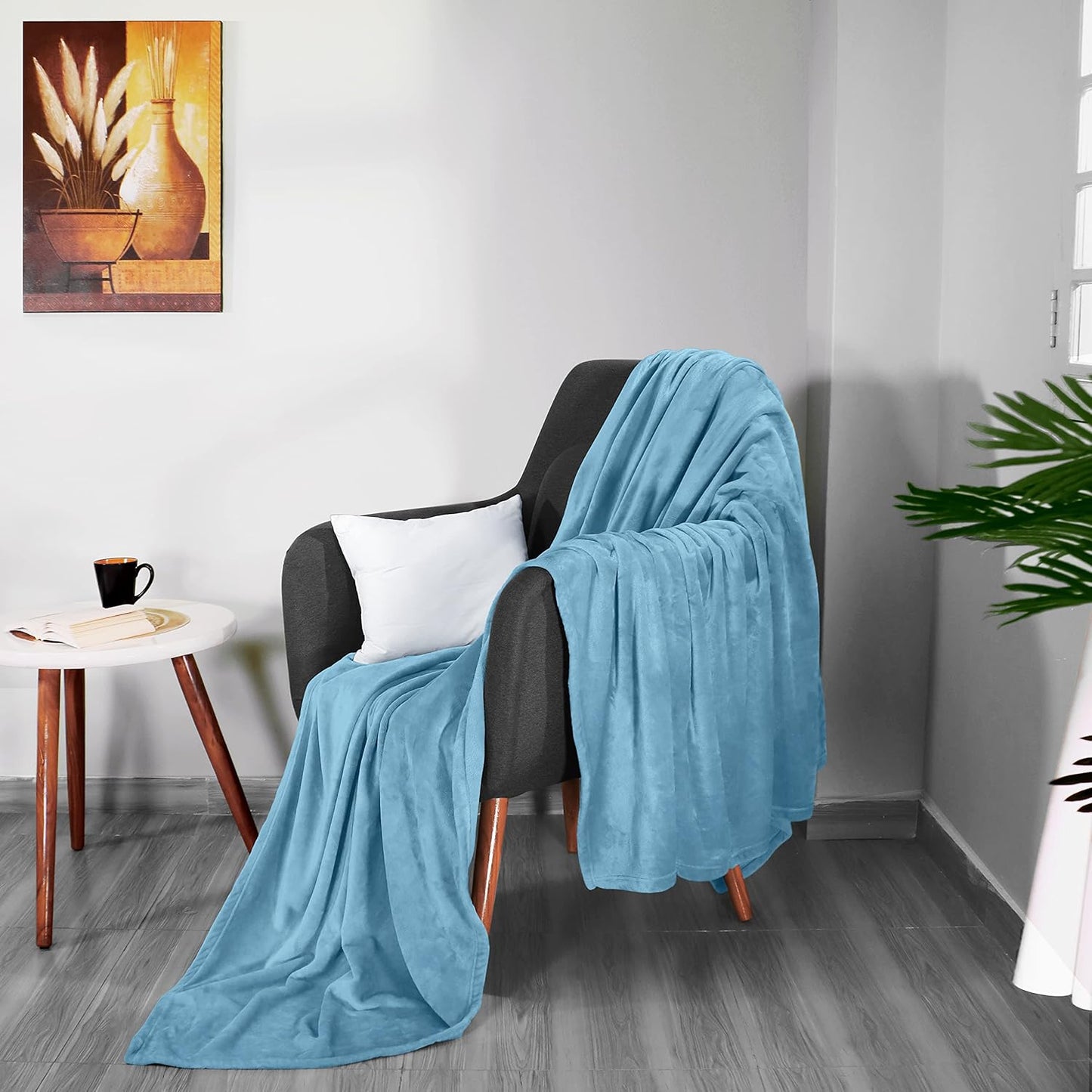 Utopia Bedding Fleece Blanket - King Size Luxury Soft Microfiber in Washed Blue (90x102 Inch)