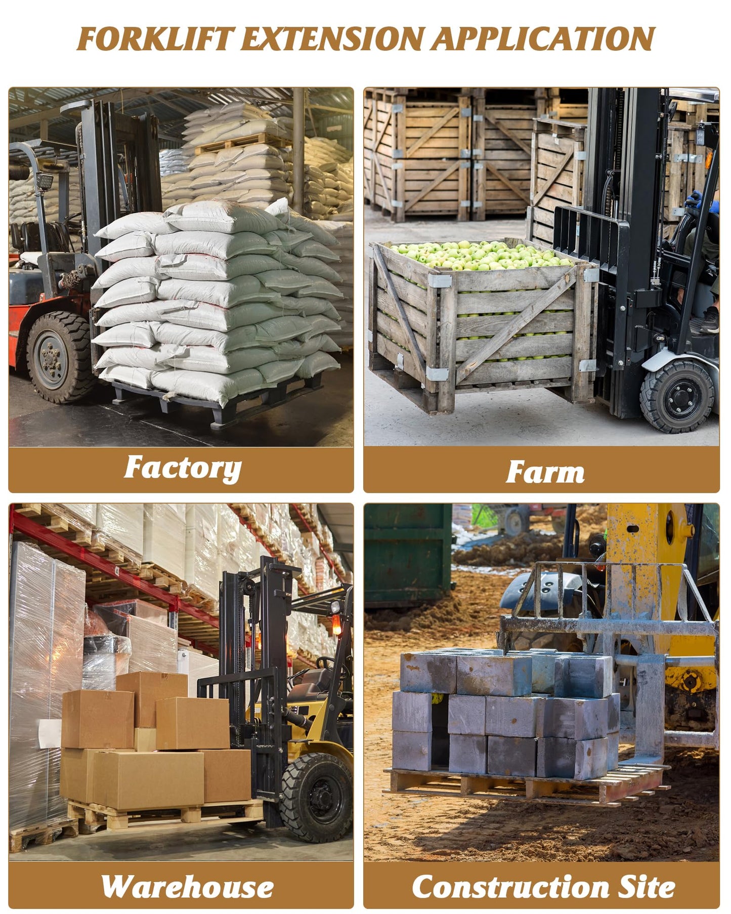 Pallet Fork Extension 4.5" Width 84" Length Heavy Duty Steel Pallet Extensions for Forklift Truck 1 Pair, Yellow