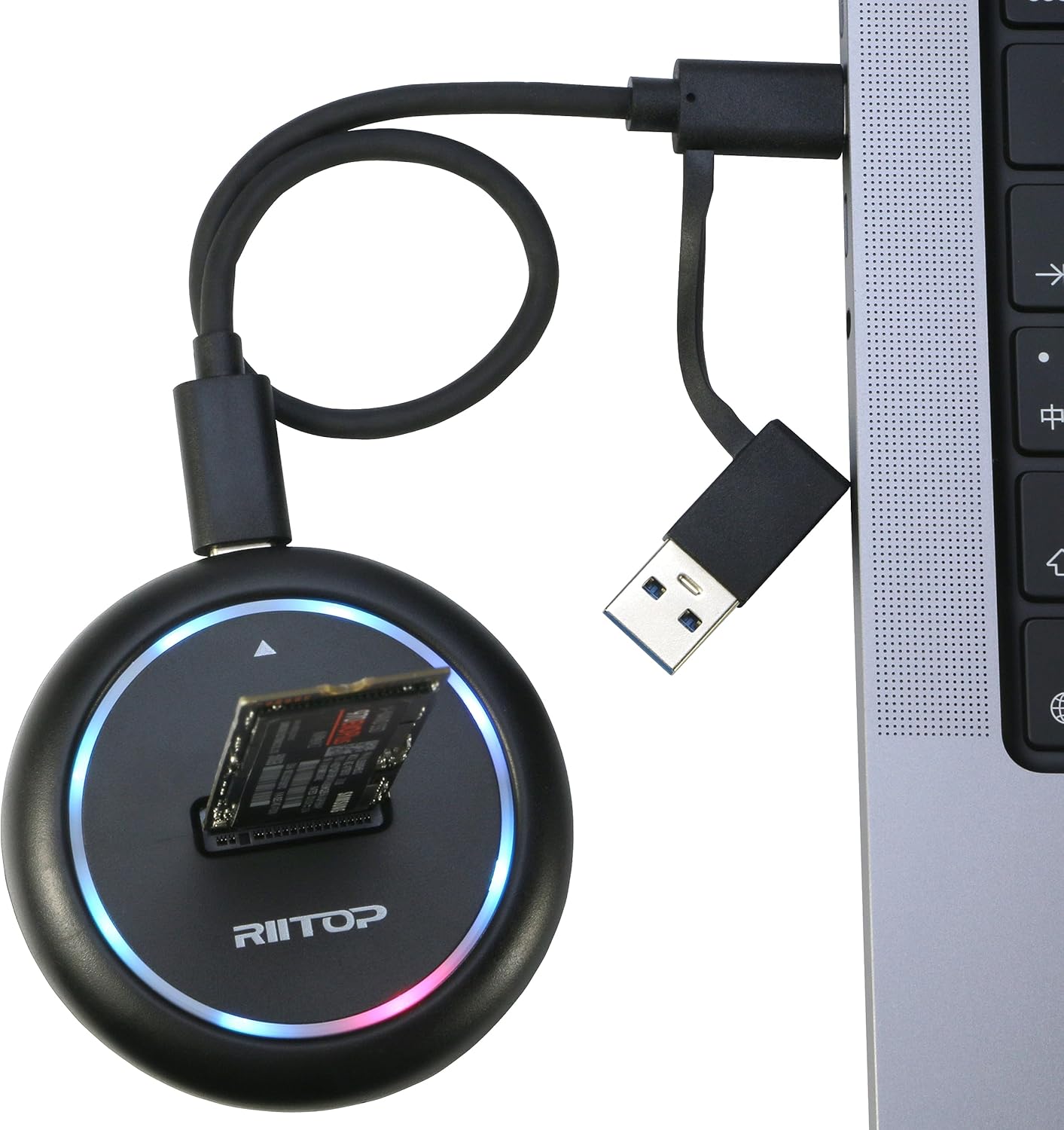 RIITOP M.2 NVMe to USB Docking Station, SSD Enclosure for Both NVMe and (B+M Key SATA) SSD