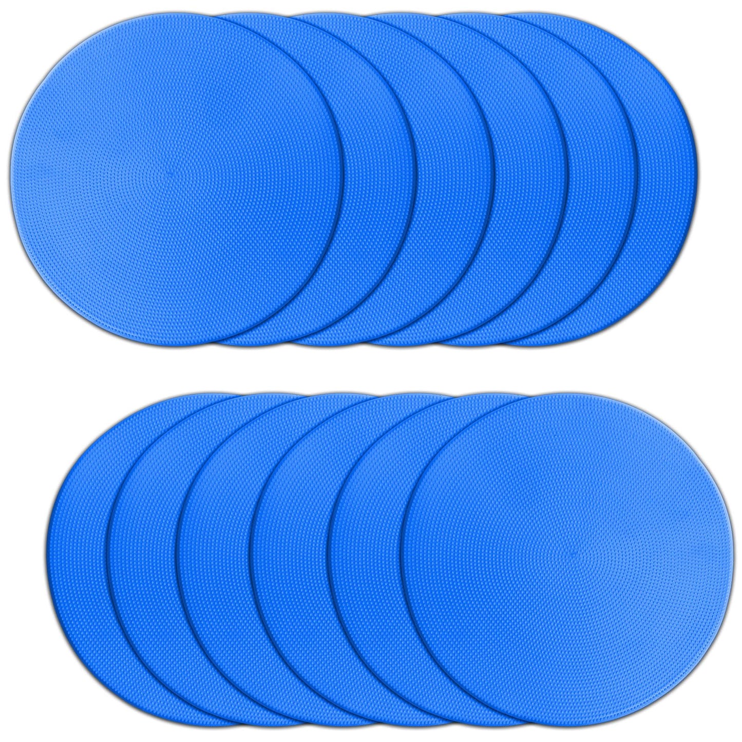 PIKZH Poly Spot Markers 9 inch 12 Pcs Non-Slip Rubber Agility Training Markers Floor Dots Flat Field Cones for Football Soccer Ball Basketball School Exercise Drills Gym Dance Practice TPE Blue