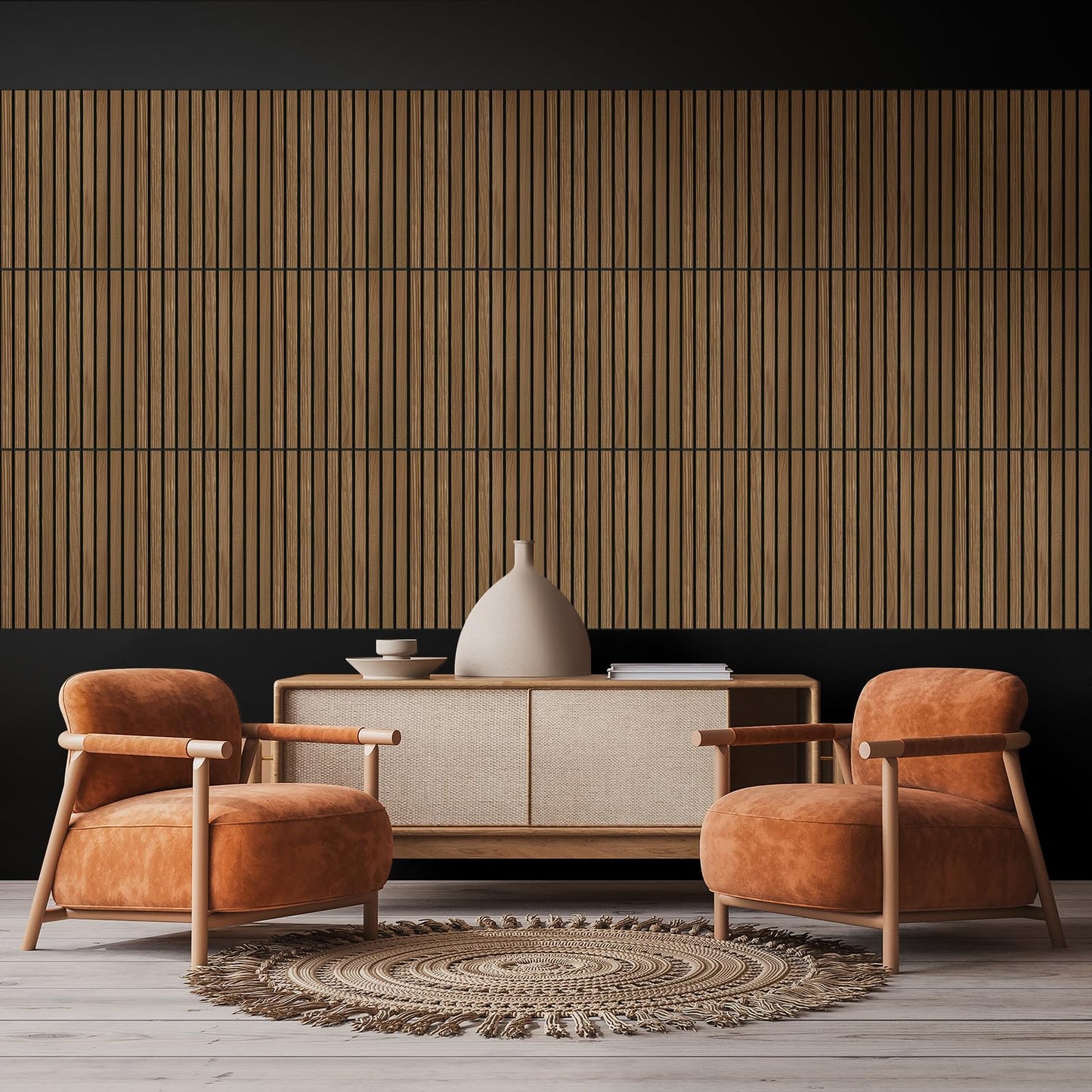 Acoustic Wall Panels 24 Pack, Covers 32 Sq Ft - 16"x12"x0.4" Self-Adhesive Walnut Soundproof Panels for Home Studio & Professional Office