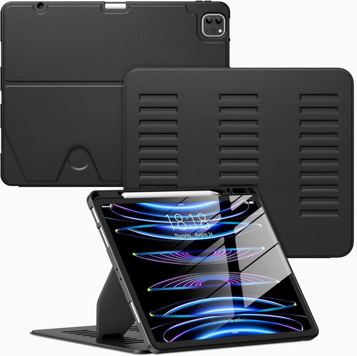 VIKESI 12.9 6th 5th 4th 3rd 2022/2021/2020/2018,Multiple Case for iPad Pro / / / Generation Case Angles Magnetic Stand