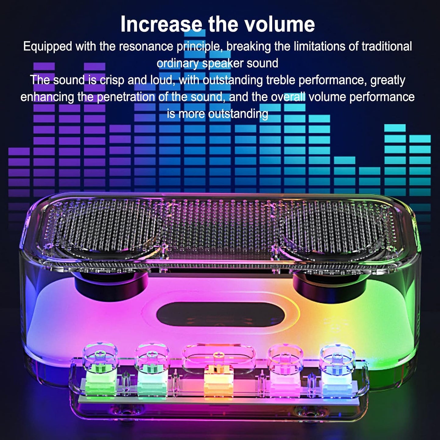 Serounder IPX5 Bluetooth Speaker, Portable Speaker with Stereo Sound, RGB Lights, Mechanical Buttons, Water Resistant