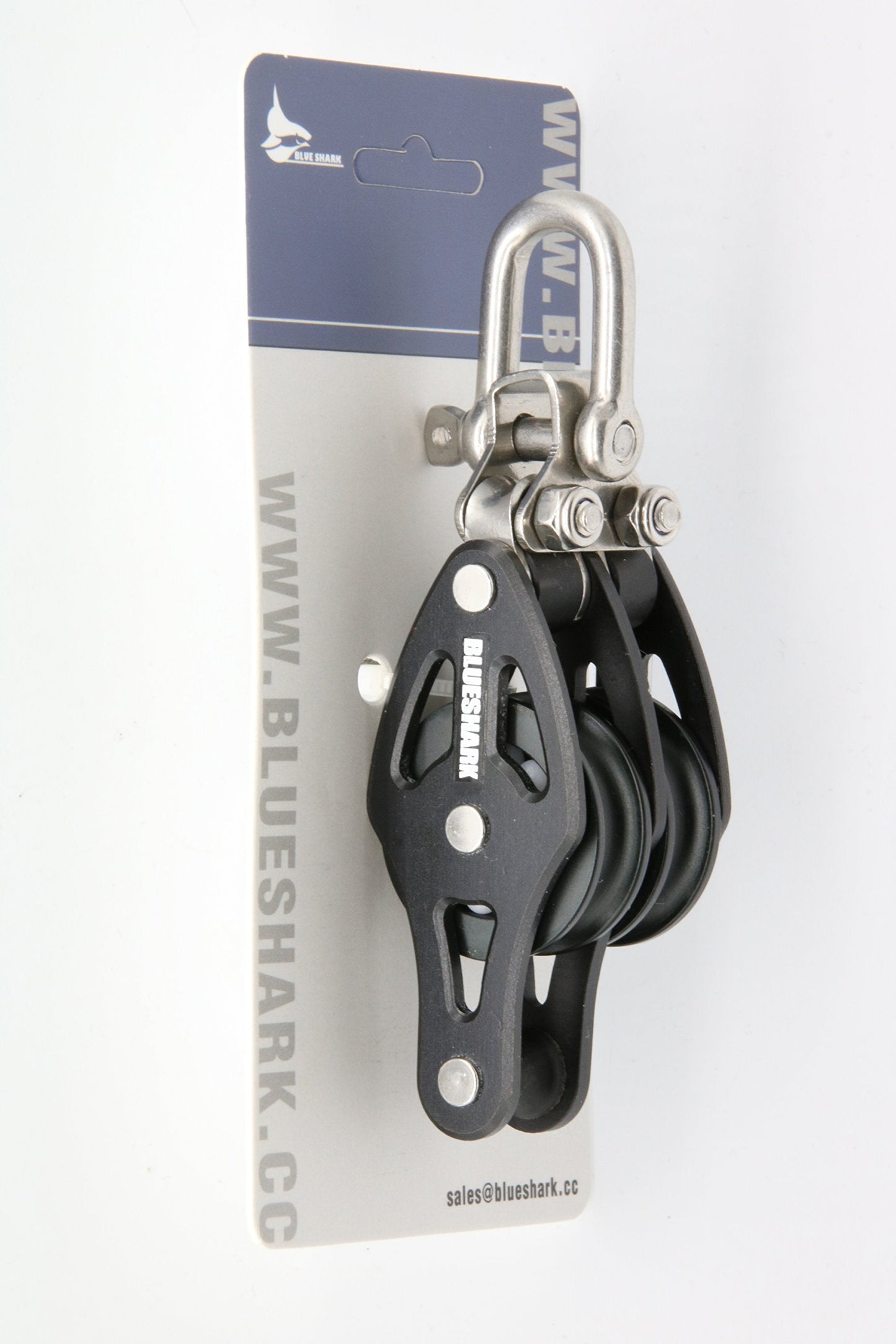 Blue Shark-Sailing Pulley Blocks Ball Bearing 28mm Double Becket Fixed 2104