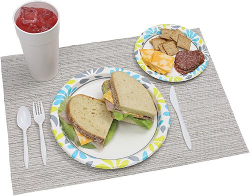 Genuine Joe 7" Printed Paper Plates - Eco-Friendly & Durable | Pack of 125