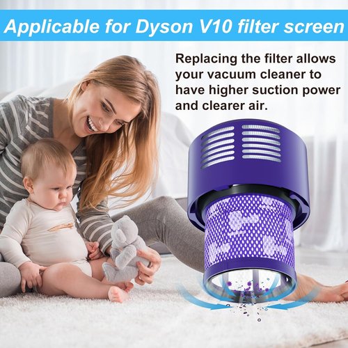 Dyson Vacuum Filter Replacement - Compatible with V10 Series | 4-Pack for Optimal Performance