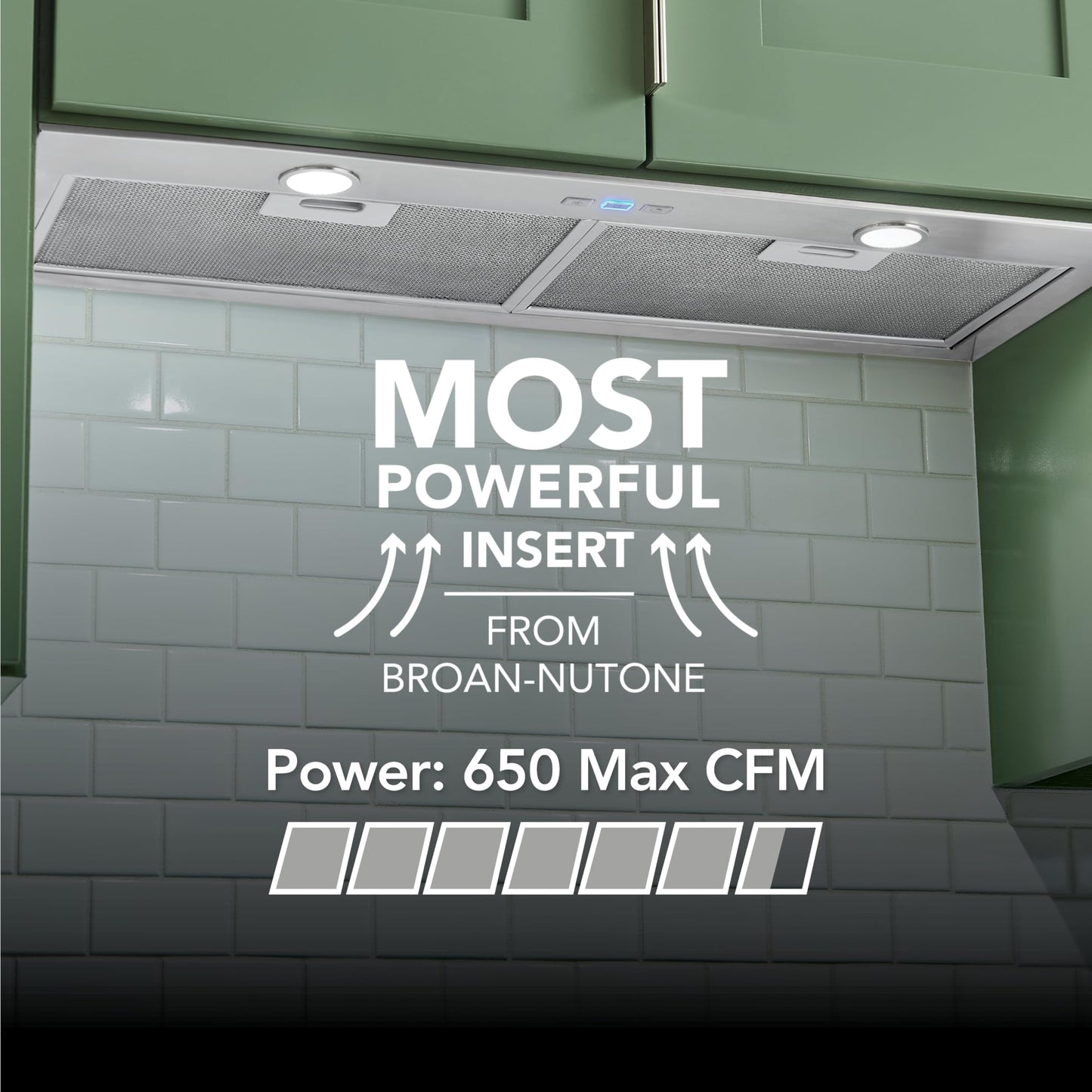 Broan® 30-Inch Built-In Power Pack Insert, 650 Max Blower CFM, Stainless Steel