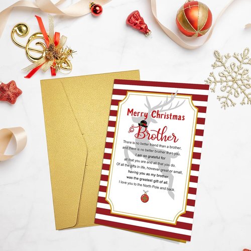 Chenive | Merry Christmas Card for Brothers - Heartfelt Holiday Greeting for Friends & Family