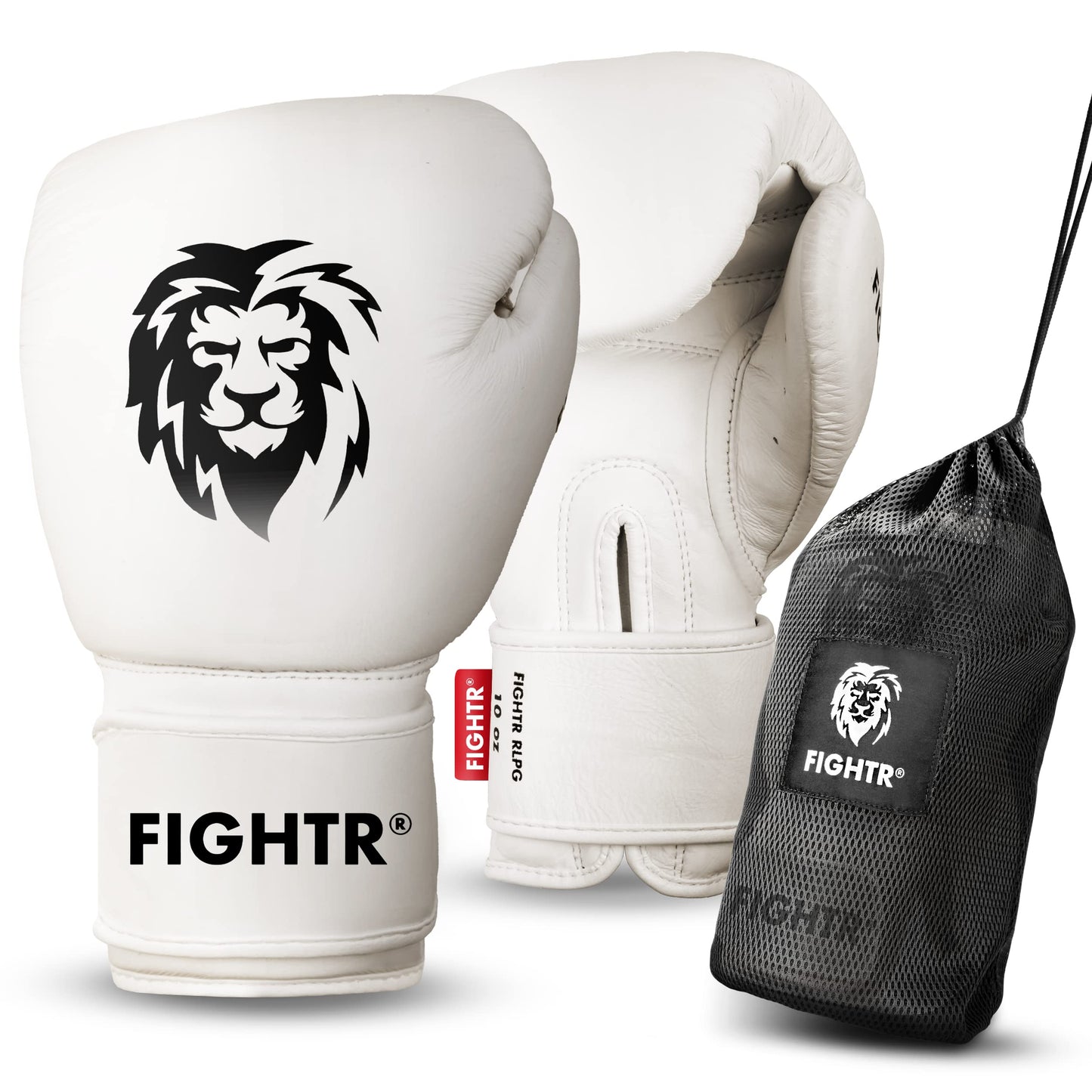 FIGHTR® Pro Boxing Gloves Made of Genuine Leather | Men and Women | for Boxing, MMA, Muay Thai, Kickboxing & Martial Arts 10 12 14 16 oz | incl. Carrying Bag