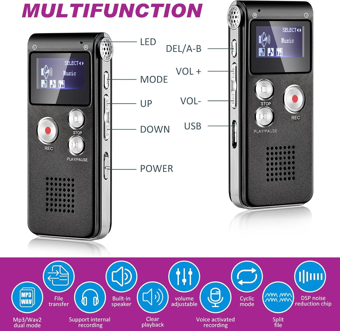 Dunzy 4 1 8 1 2 Pcs Ghost Hunting Equipment Kit Include EVP Voice Recorder Gb UV Flashlight LED Light up Cat Balls