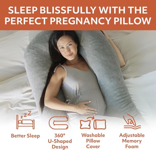 MedCline Pregnancy Pillow - Full Body Maternity Support for Side Sleepers | Comfortable Memory Foam & Removable Cover