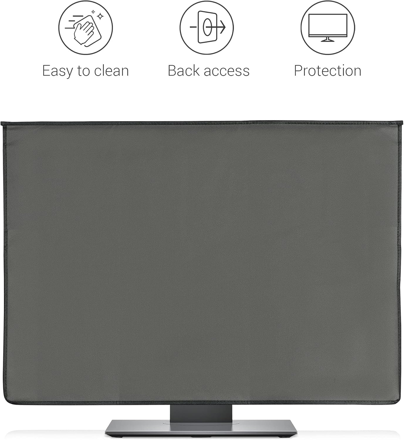 27-28" 3-IN-1 kwmobile Cover Compatible with monitor - Case with Storage for Mouse, Keyboard - Dark Grey