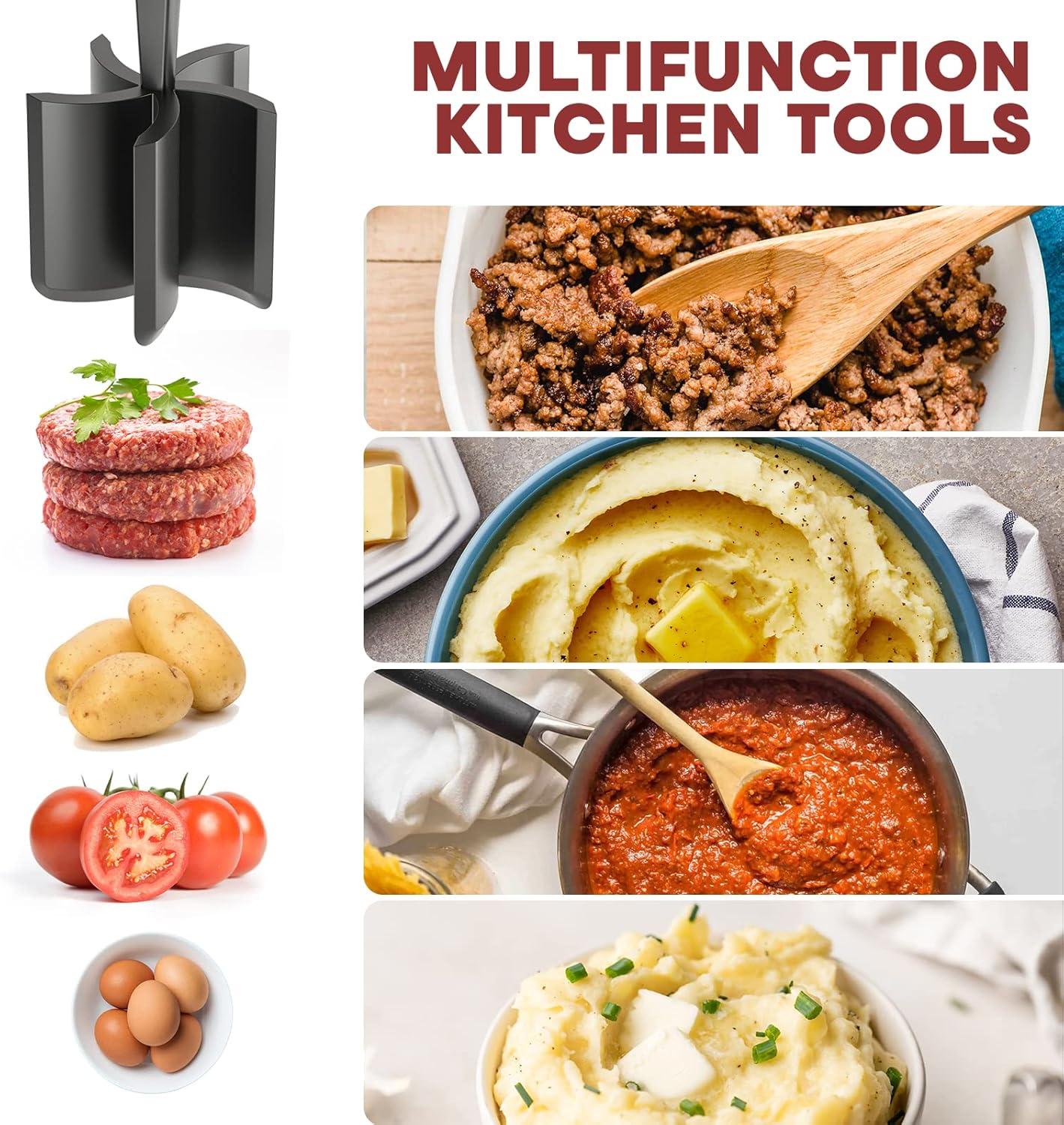 Skiennix Meat Chopper & Tenderizer Tool - Versatile Kitchen Essential for Perfectly Tender Meat
