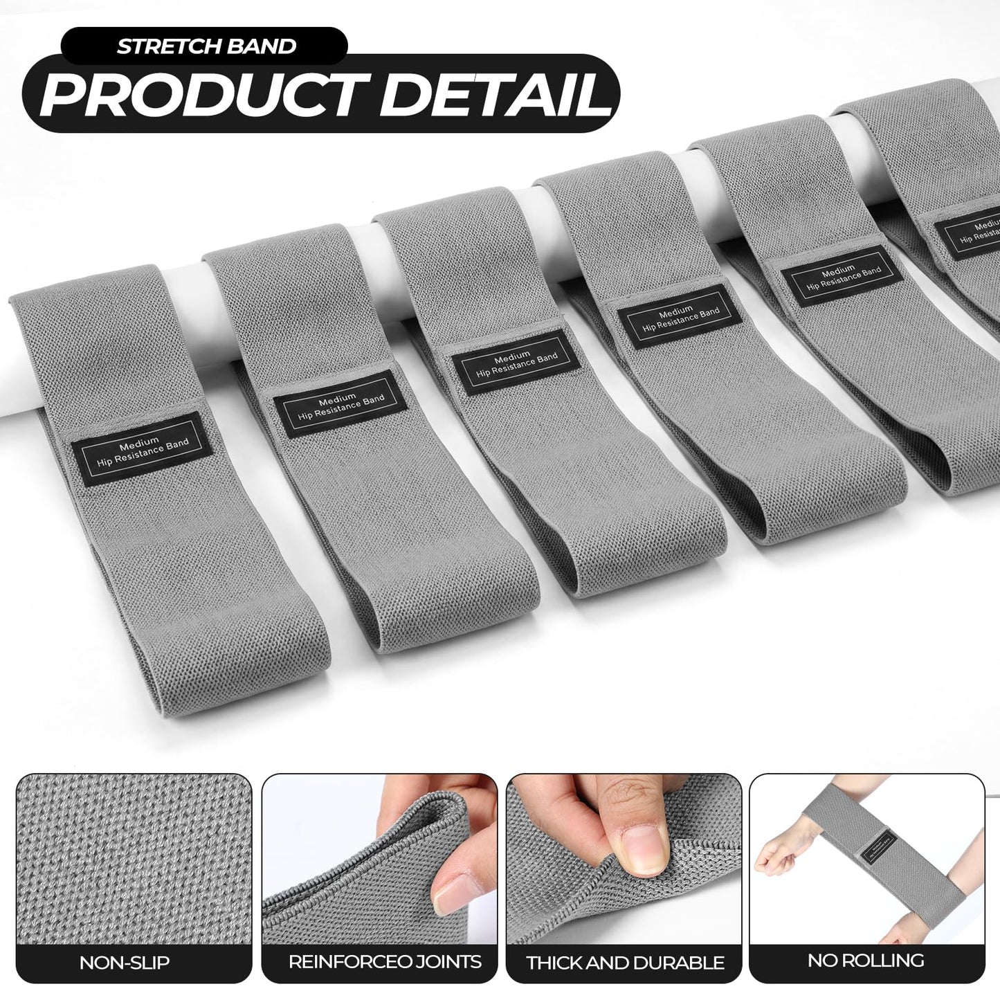 Seenelling 18 Pcs Pilates Ring and Ball Set with Resistance Bands Home Workout Pilates Equipment 11.8 Inch Magic Circle with Padded Handles, Mini Ball for Strength, Toning, Flexibility (Grey)