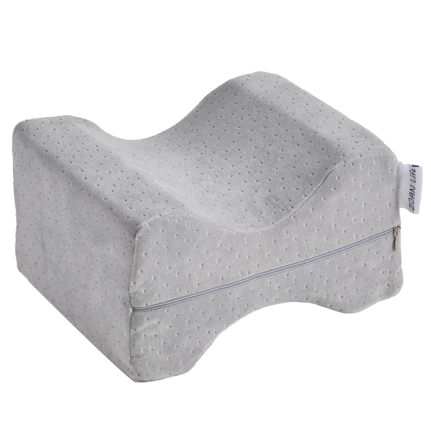 ZOAN Memory Foam Knee Pillow, Knee Pillow for Side Sleepers, Leg Pillow for Side Sleeping, Hip and Back Pain, Sciatica Pain Relief Pillow Grey