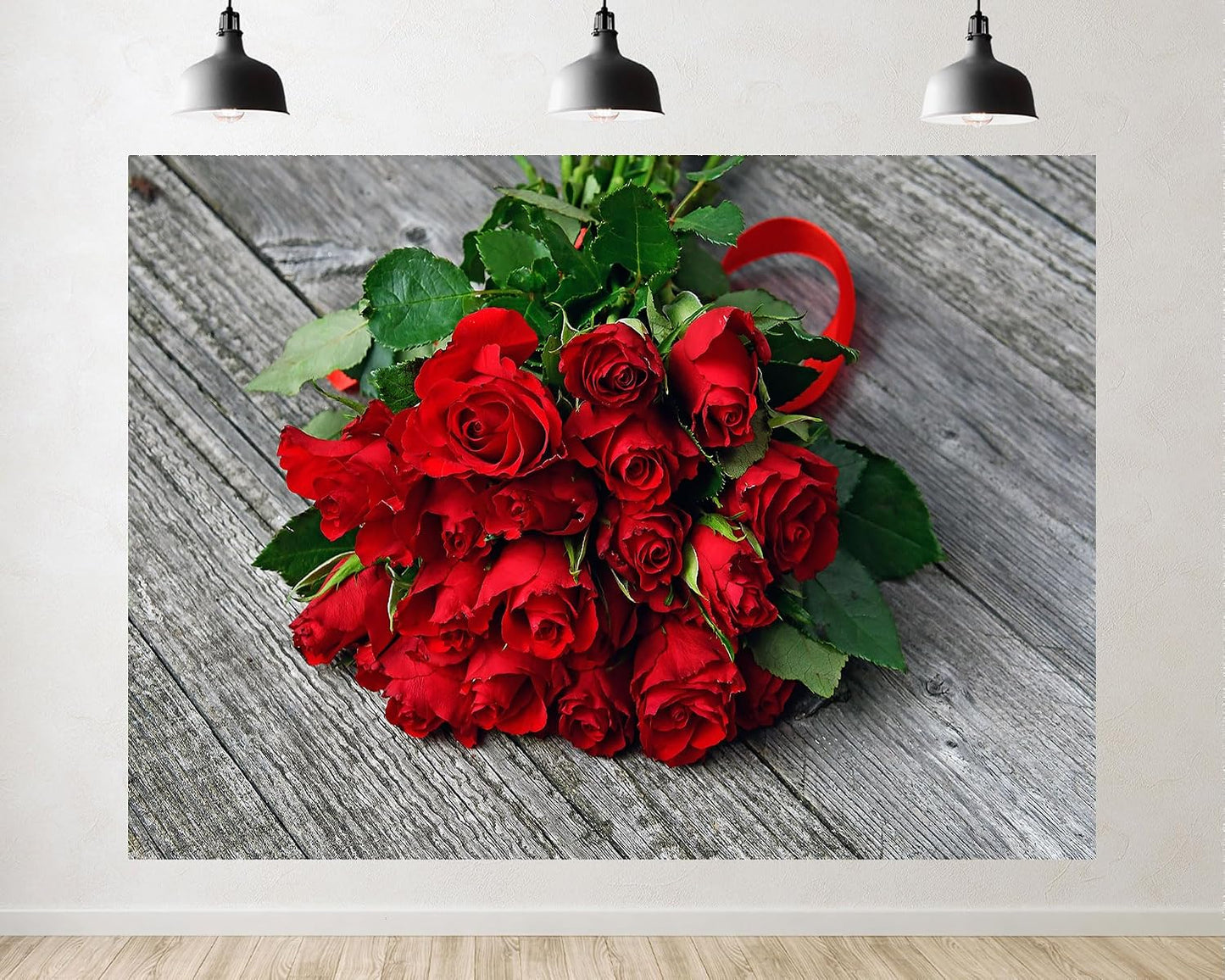 TryKid 6x4ft Romantic Red Rose Bouquet Backdrop Fresh Flower Gift Photography Background Valentine Day Wedding Party