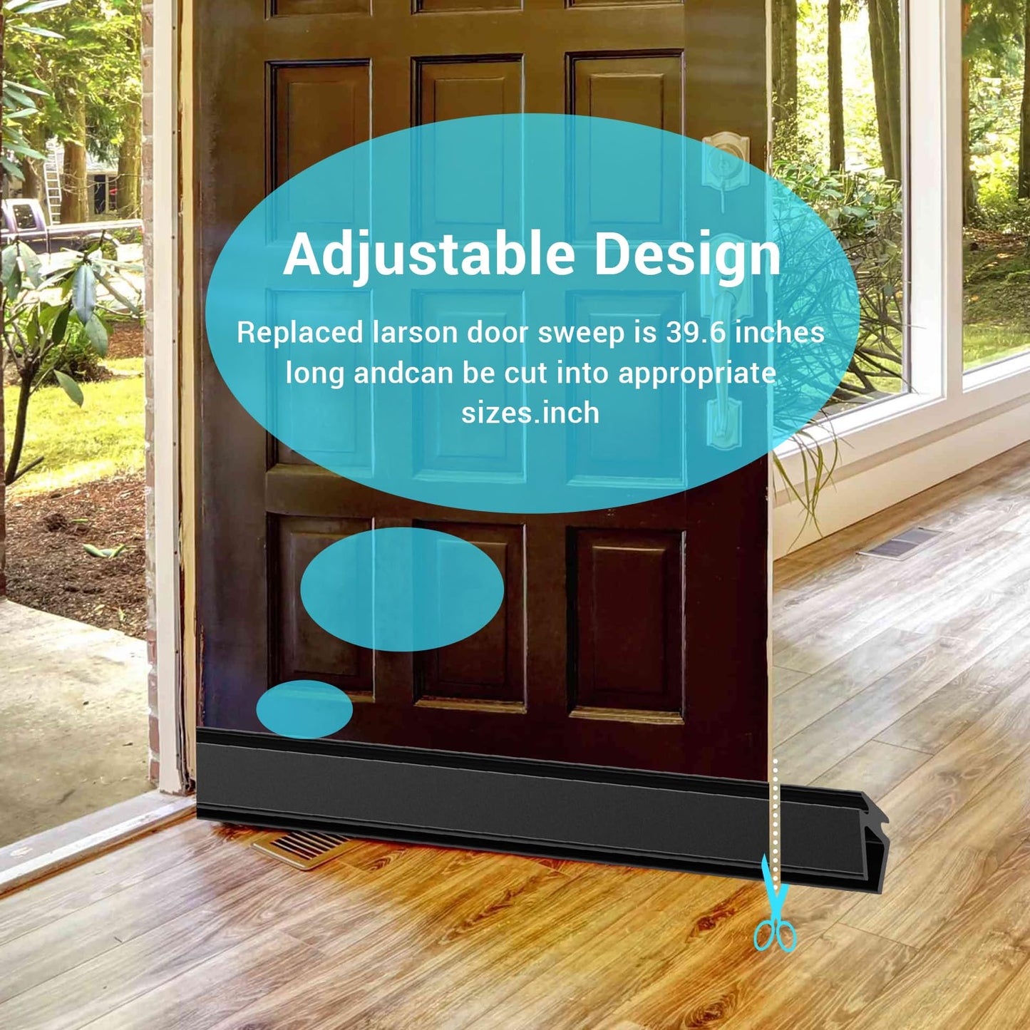 Storm Door Sweep Replacement for Larson Storm Door Expander Sweep, CH9030501 Sweep for Vinyl and Metal Door Sweep Assembly - Style 2