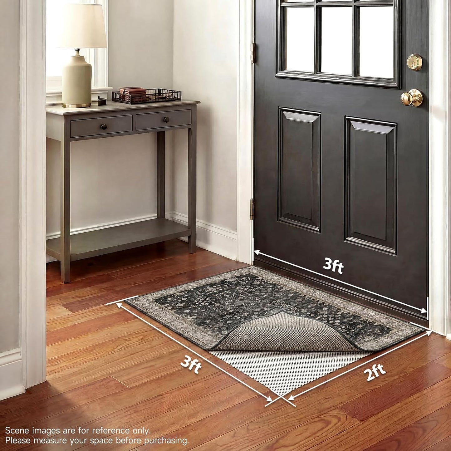Veken Rug Gripper Pad - Thick Non-Slip Anti-Skid Mat for Hardwood & Tile Floors | 2x3 Ft