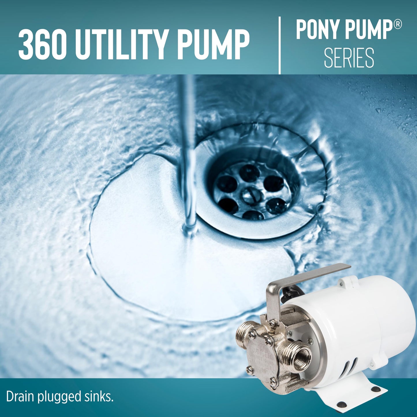 Little Giant 360 115V, 360 GPH, 1/10 HP, Plated Brass Non-Submersible Multi-Purpose Utility Water Transfer Pony Pump with 6-Ft. Cord, White, 555112