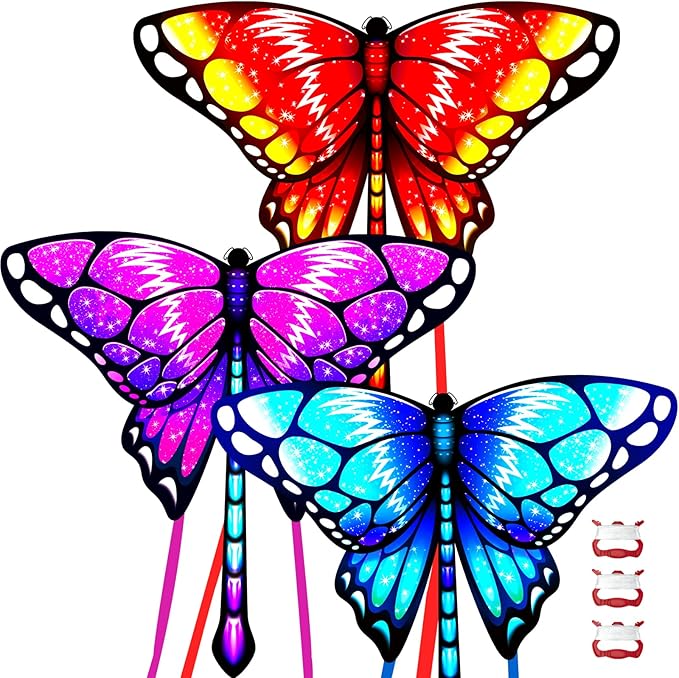 Easy to Fly Kites for Kids Ages 4-8 8-12 & Adults, Beach Flying Toys Butterfly Kite with Handle and Kites String, Great for Outdoor Activities & Family Trip Easter Gifts